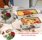 ACMLIFE Ceramic Casserole Dish for Oven, Floral Baking Dishes for Oven Lasagna Pan, Large Baking Dish with Handles, Durable and Oven Safe Pan, for Roasting and Baking, Gift Packaging 2 Pcs Set(13"x8"+10.3"x6.3") (Beauty)