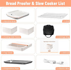 Folding Proofer Bread Proofing Box with 0-120℉ Temp Control & 1–9H Timer Slow Cooker Bread Pizza Dough Proofing Box Sourdough Starter Warmer Kit for Home Bread & Pizza Cooking