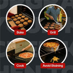 Cooks Innovations Non-Stick Oven Protector Mat - Heavy Duty Nonstick Oven Rack Liners to Protect Convection, Electric, Gas, & Microwave Ovens - BPA & PFOA Free Heat Resistant Baking Mat