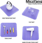 Silicone Dish Drying Mat for Multiple Usage,Easy clean,Eco-friendly,Heat-resistant Silicone Mat for Kitchen Counter or Sink,Refrigerator or Drawer Liner Light Purple 2XL 24 inches x 18 inches