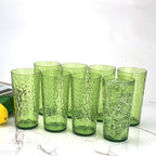 Yalin 24-Ounce Plastic Tumbler Acrylic Drinking Glasses, Reusable Plastic Cups, Stackable, BPA-Free, Shatter Proof, Dishwasher Safe, Set of 8 (Green)