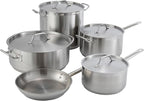 Winco Commercial-Grade Stainless Steel Fry Pan, Natural Finish, 8"