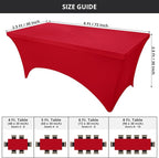 Utopia Kitchen 6FT Spandex Tablecloth [1 Pack, Red] 200 GSM Stretch, Fitted, Washable and Wrinkle Resistant Table Cloth Rectangle Cover for Trade Shows, Wedding, Parties [72Lx30Wx30H Inch]