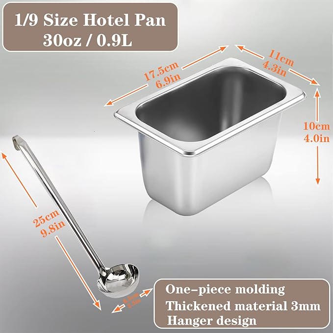Two Tier Adjustable Stainless Steel Spice Organizer Set of 10 Pots with Spoons Commercial Kitchen Spice Rack Sauce Rack Buffet Counter Milk Tea Shop Multifunctional Shelf (Double Slant)