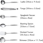 Cooking Utensil Set, 11 PCS Stainless Steel Kitchen Utensil Set, Nonstick Kitchen Gadgets Cookware Set with Spatula