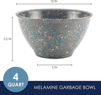 Rachael Ray Accessories Kitchen Pantryware Multi Purpose/Salad Serveware/Melamine Garbage Bowl, 4 Liters, Sea Salt Gray