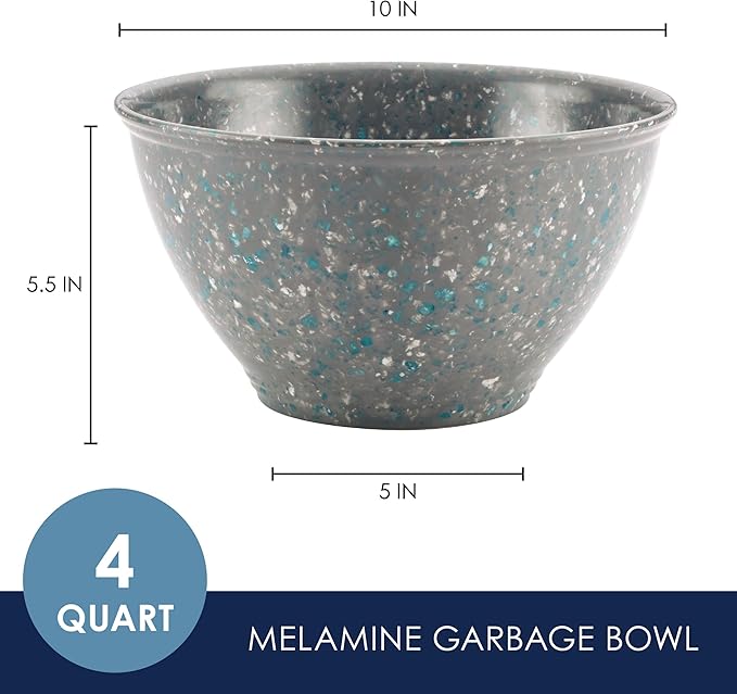 Rachael Ray Accessories Kitchen Pantryware Multi Purpose/Salad Serveware/Melamine Garbage Bowl, 4 Liters, Sea Salt Gray
