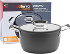 DaTerra Cucina - 5 Qt Nonstick Ceramic Dutch Oven Pot with Lid – Lightweight Nonstick Pot with Dual Handles, Perfect for Soup, Pasta, Sautéing, Searing, Induction & Stovetop Safe - Black