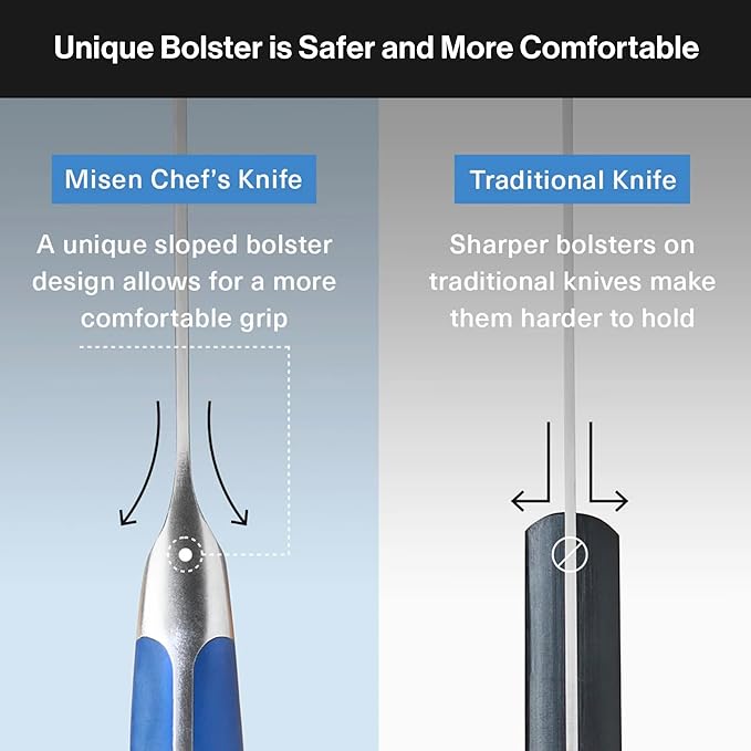 Misen 8" Chef Knife – High Carbon Japanese AUS-10 Stainless Steel – Hybrid German & Japanese Blade – Precision Kitchen Knife for Professionals & Home Cooks – Ultimate Cutting Performance - Green