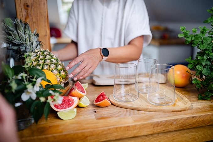 Krosno Water Glasses, Set of 6, 16.6 fl oz, Water Drinks Juice, Infinity Collection, Lead-Free Lightweight Glass, Everyday Drinking Glass, Dishwasher Safe, Made in Europe