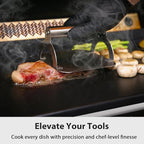 Utheer 17" x 13" Ceramic Nonstick Stainless Steel Griddle for Gas Grill, Charcoal, Stove Top Griddle, Non-Toxic, PFAS/PFOA/PTFE Free, Oven Up to 500°F, for BBQ, Camping & Kitchen, Black