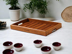 Large Teak Wood Serving Tray for Home, Kitchen, Breakfast, Restaurant, Office Organizer, Dining Table | Premium Wooden Tray |15 * 10 * 1.5 Inches | Handmade in India