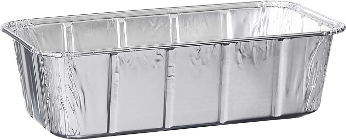 PLASTICPRO [2 Lb 25 Pack Disposable Loaf Pans Aluminum Tin Foil Meal Prep Bakeware - Cookware Perfect for Baking Cakes, Bread, Meatloaf, Lasagna 2 Pound 8.5'' X 4.5'' X 2.25''