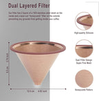 Compatible for Hario V60 & Chemex Pour Over Coffee Filters -MISETTO Reusable Stainless Steel - Best Coffee Maker and Bar Accessories (Copper)