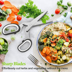 2025 Upgraded Herb Scissors, Effortless Herb Shears Cutter Tool with Sharp Stainless Steel Blades for Fresh Herbs, Must-Have Kitchen & Cooking Gadget, Black