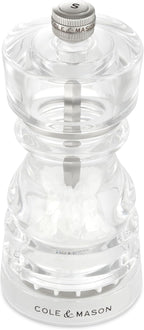 Cole & Mason London Refillable Spice Mill - Kitchen & Home Accessory - Table Salt Grinder - Salt Mill with Ceramic Mechanism - 5", Acrylic
