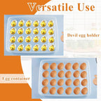 3 Pcs Deviled Egg Containers with Lid,72 Count Plastic Egg Holder and Deviled Egg Injector Piping Tool,Portable Storage Carrier Fridge Stackable Countertop Egg Platter for Easter Picnic Party