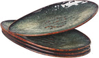 Ceramic Dinner Plates Set of 4, for Bread, Pasta, Salad, sushi - Microwave, Oven and Dishwasher Safe, Scratch Resistant durable Black reactive glaze