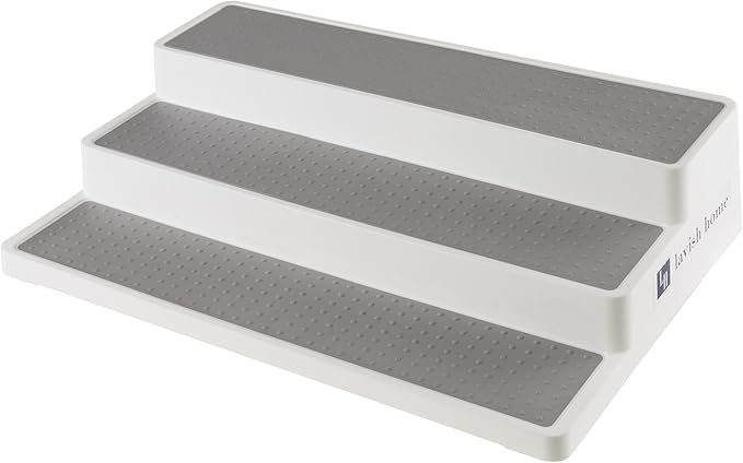 3 Tier Spice Step Shelf- Kitchen Cabinet, Countertop and Pantry Spices and Seasoning Organizer by Lavish Home (Great for Household Organization)