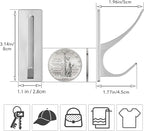 Stick on Hooks for Hanging, Extra Sticky 6KG (Max), Coat Hook on Door for Towel Coat Hat Key, Self Adhesive Hangers Wall Mounted, Silver, 6 Pack