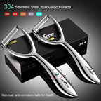 Vegetable Peeler Stainless Steel, Premium Potato Peelers for Kitchen, Ultra Sharp Veggie Fruit Peeler, Carrot Peeler Ergonomic Non-Slip Handle Y Peelers - 5 Years Warranty (Serrated + Plain)