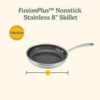 Cuisinart FusionPlus Nonstick Stainless Steel Cookware, 5-Quart Sauté Pan with Cover and Helper, PFAS-Free PURELYSEAR Ceramic Non Stick Technology, Scratch Proof, Cool Grip Handles, Dishwasher Safe