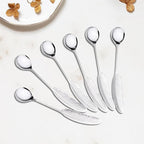 Creative spoons in multiple colors. They can be used to stir flower tea, coffee, and desserts. They're also great for decoration, collection, or as gifts. (silver with fine lines)