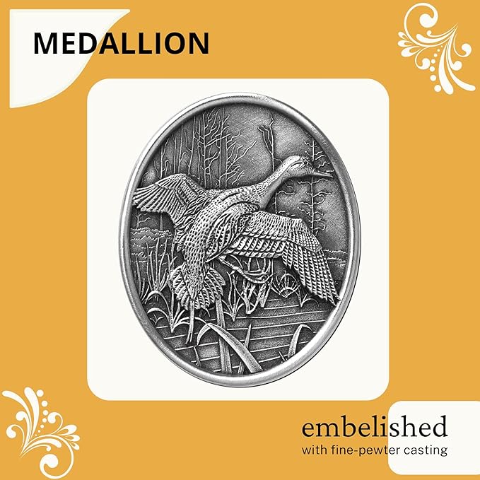 Heritage Pewter Pintail Duck Double Old Fashion | Double Rocks Glass 14 OZ for Liquor | Expertly Crafted Pewter Glass