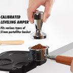 58mm Espresso Accessories Kit,Wdt Tool Espresso,Solid Espresso Tamper,Dosing Funnel and Coffee Puck Screen,Silicone Tamper Mat,0.4mm Stainless Steel 6pin Espresso Stirrer,Barista Tools Espresso Kit