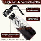 Cold Brew Coffee Maker Glass, Airtight & Leakproof Mason Jar Pitcher with Cold Brew Filter, 64 oz Glass Pitcher with Lid for Iced Coffee, Lemonade, Ice Tea