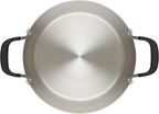 KitchenAid Stainless Steel Stockpot with Measuring Marks and Lid, 8 Quart, Brushed Stainless Steel