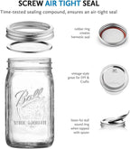 Ball Wide Mouth Glass Mason Jars with Lids and Bands, Used for Canning, Pickling, Juice, Jam, Jelly, Quart Size 32 Ounce (Pack of 6)