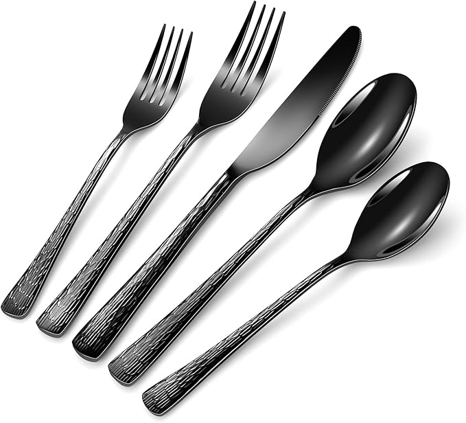 Silverware Set, 18/10 Stainless Steel 40 Piece Flatware Set for 8, Utensil Sets DishwasherSafe, Rust-Resistant, Modern Cutlery Set for Home, Wedding, Restaurant