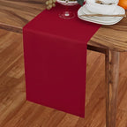 Solino Home Red Table Runner 90 Inches Long - Dru Cotton Linen 14 x 90 Inch Table Runner for Dining, Summer - Handcrafted and Machine Washable