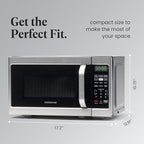 Farberware Countertop Microwave 700 Watts, 0.7 Cu. Ft. - Microwave Oven With LED Lighting and Child Lock - Perfect for Apartments and Dorms - Easy Clean Stainless Steel