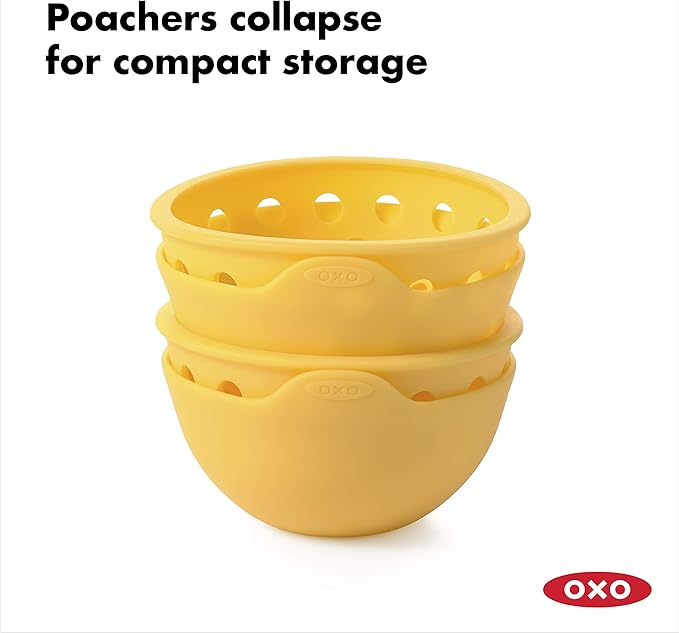 OXO Good Grips 2 Piece Silicone Egg Poaching Set, One Size, Yellow
