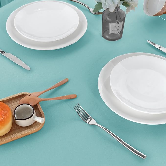 sancua 2 Pack Turquoise Tablecloth 60 x 102 Inch, Rectangle Table Cloth for 6 Feet Tables - Stain and Wrinkle Resistant Washable Polyester Table Cover for Dining Tables, Buffet Parties and Camping