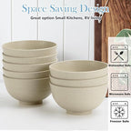 Wheat Straw Bowls Set of 8,10 OZ Small Bowls,Kids Bowls,Cereal Bowls,Plastic Bowls Reusable,Unbreakable Ice Cream Bowls for Dessert,Snack,BPA-Free,Dishwasher & Microwave Safe Bowls for Kitchen,Beige