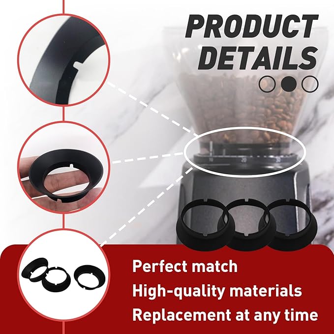 3 Pcs Gasket Replacement for Baratza Encore and Virtuoso Coffee Grinders - Replacement Ring for Electric Conical Burr Grinder - Durable and Reliable