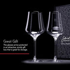 Gabriel-Glas Crystal Wine Glasses, Set of 6 with Gift Box - Premium, Universal Wine Glass for Red and White Wine - Dishwasher Safe, Lead-Free, 16 oz