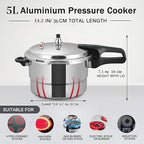 Pressure Cooker, Non-Stick 5-Quart Pressure Cookers With Steamed Layer Aluminum Alloy Superabrasive Gas Cooktop and Induction Cooker Dual-Use for Fast Cooking for 3-5 people