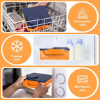 Bento Box for Kids - Leak-Proof Lunch Box with Insulated Thermos Food Jar - 4 Compartments, 1 Removable Divider, 1Spoon, 1 Fork - Dishwasher Safe, BPA-Free (Navy blue)