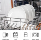 DELLING 10 inch White Dinner Plates Set, Porcelain Dessert/Salad Plate, Serving Dishes, Dinnerware Sets, Scratch Resistant, Microwave, Oven, and Dishwasher Safe - Set of 4