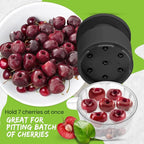 7-Hole Cherry Pitter, Hand Push Cherry Pitter Tool Pit Remover, Must Have Cherry Seed Remover, Quickly Pitting Cherries for Cherry Jam, Pies (Black)