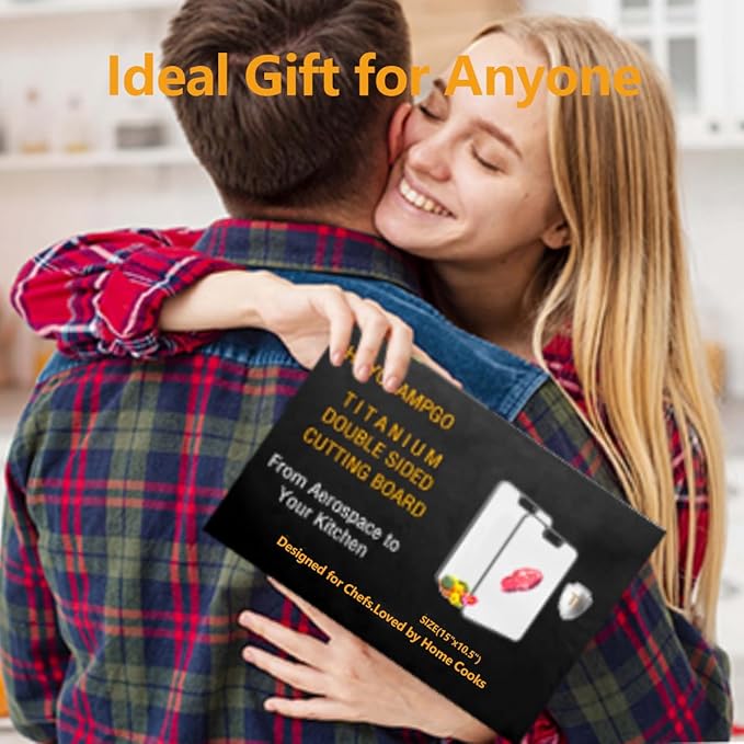 Titanium Kitchen Cutting Board Double-sided Chopping Boards for Meat,Vegetables, Dishwasher Safe Charcuterie Board Easy to Clean with Handle for Home Counter Outdoor Camping Gifts Large 15”×10.5”