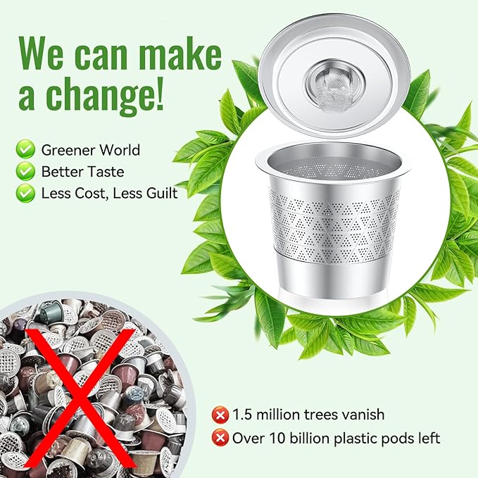 CAPMESSO Reusable K Cups for Keurig 1.0: Stainless Steel Reusable Coffee Pods - Dual-Mesh Refillable Coffee Filter for Richer Coffee NO Grit - for Keurig Coffee Maker K-Express K-Elite K-Mini (1 Pack)