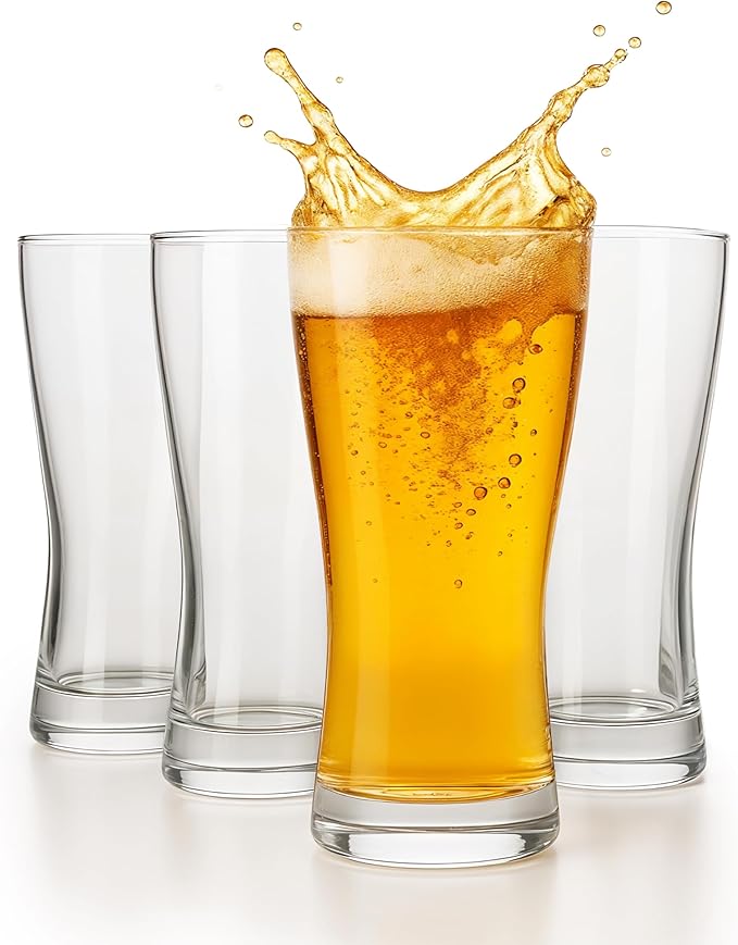 Beer Flight Glasses Set of 4 – Small 7 OZ – Beer Tasting Glasses for Craft Flights & Drink Sampler Trays – Durable Mini Pub Cups for Tastings