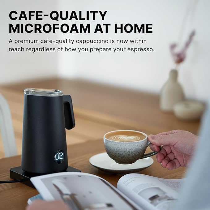 Subminimal NanoFoamer Pro Gen-2 – Revolutionary Hands-Free Microfoam Milk Maker for Cafe-Quality Foam, Coffee Bar Accessories for Dairy & Plant-Based Milk, Perfect Coffee Gifts – US Plug Type