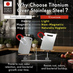 Titanium Cutting Board | 99.5% Pure Japanese Titanium | Non-Toxic | Lightweight & Dishwasher Safe | S Size | Made in Japan | With Non-Slip Mat | For Kitchen & Camping Use