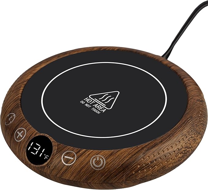 Coffee Mug Warmer, White Elephant Gifts for Adults, Electric Cup Warmer for Desk, Candle Warmer Plate 8-Temp Setting & 1-12H Timer, Stocking Stuffer for Women Men